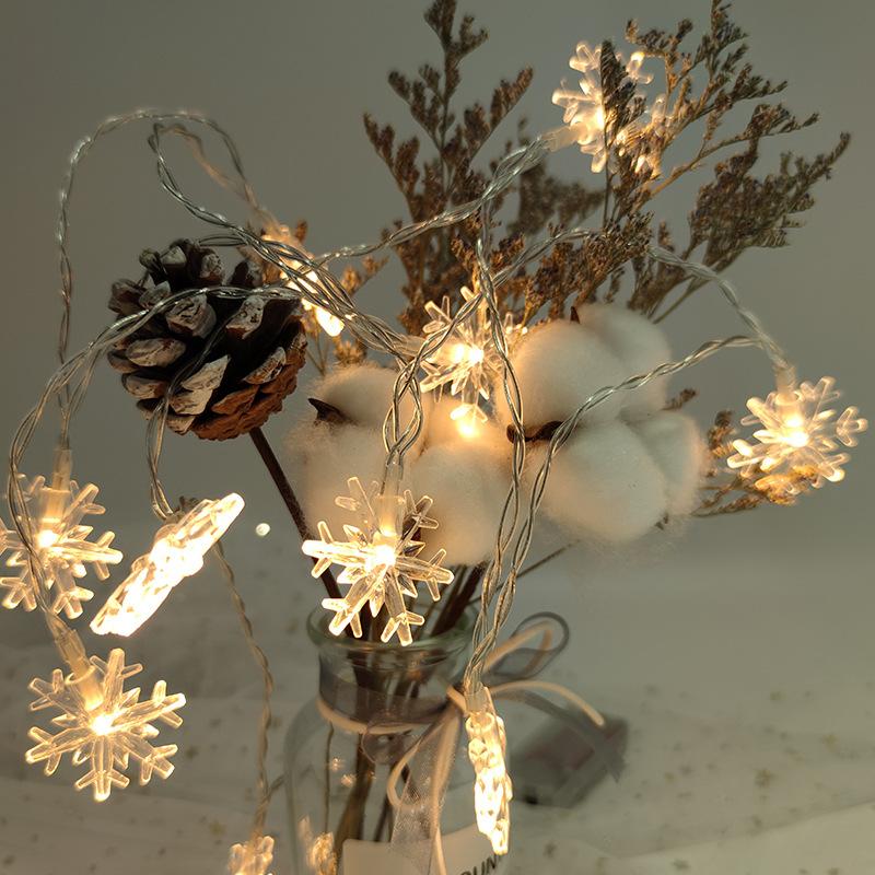 2M LED Snowflake Fairy String Light Battery Powered Garlands Lights For Birthday Wedding Party Christmas New Year's Decoration