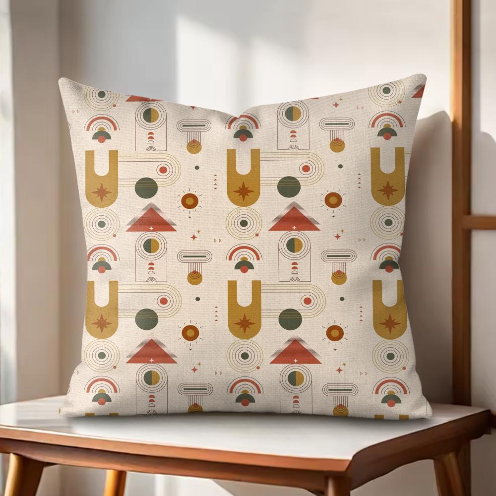 Boho Plant Nordic Cushion Cover Natural Linen Organic Fabric DoubleSided Printing Couch Pillow Covers Home Decor