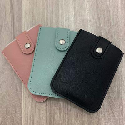 5 Bolsillos para Tarjetas PU Cuero Delgado Tarjetero ID Hombres Mujeres Mini Billeteras Laminado Oculto Desplegable Estuche para Tarjetas de Visita