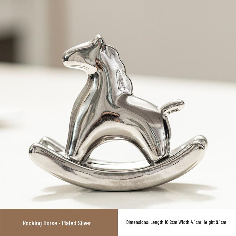Ceramic Green Wobbly Horse Tea Pet Ornament for Home Decor