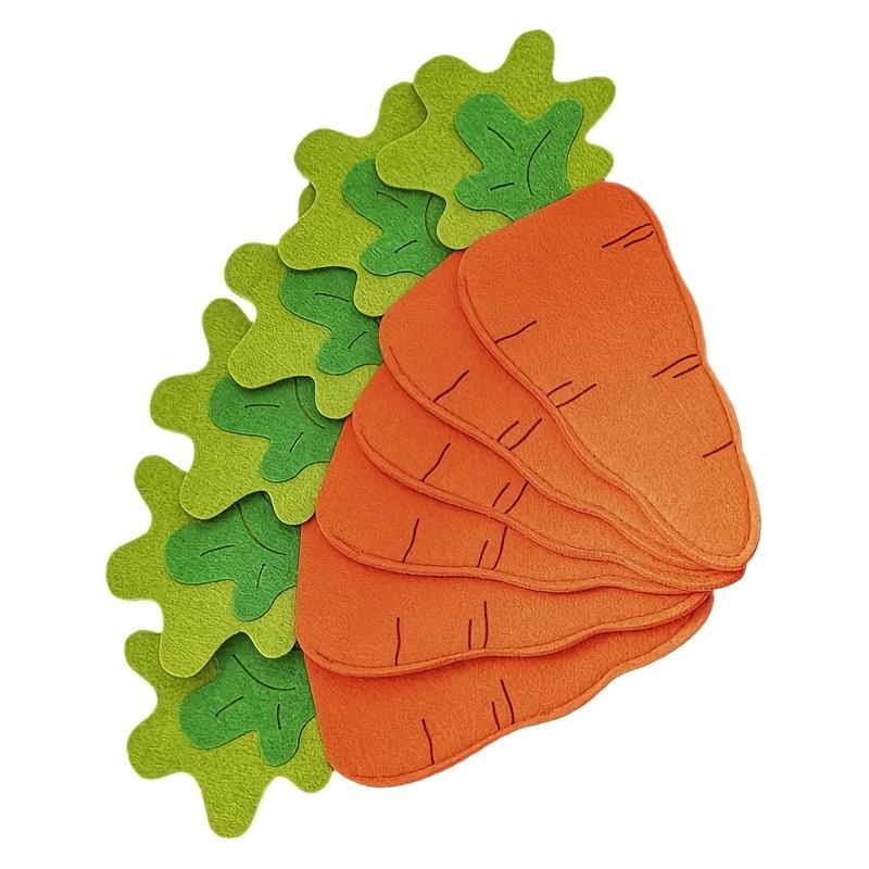 4PCS Gifts Non-woven Fabric Easter Carrot Cutlery Bag Ornaments Pocket Easter Fork Holder Tableware Cover Party