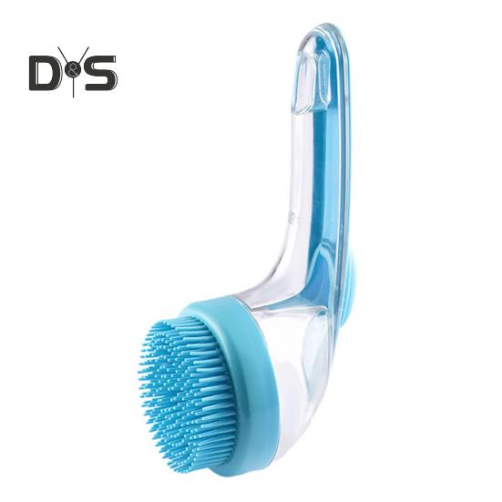 

Щетка для купания домашних животных, дозатор мыла и шампуня для собак, массажная щетка для ухода за домашними животными, щетка для длинных короткошерстных собак и кошек синий