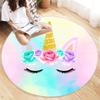Rainbow Unicorn Round Carpet Big Living Room Bedroom Home Decor Rug Floor Mat Non-slip for Sofa Gift Decoration Doormat Festival