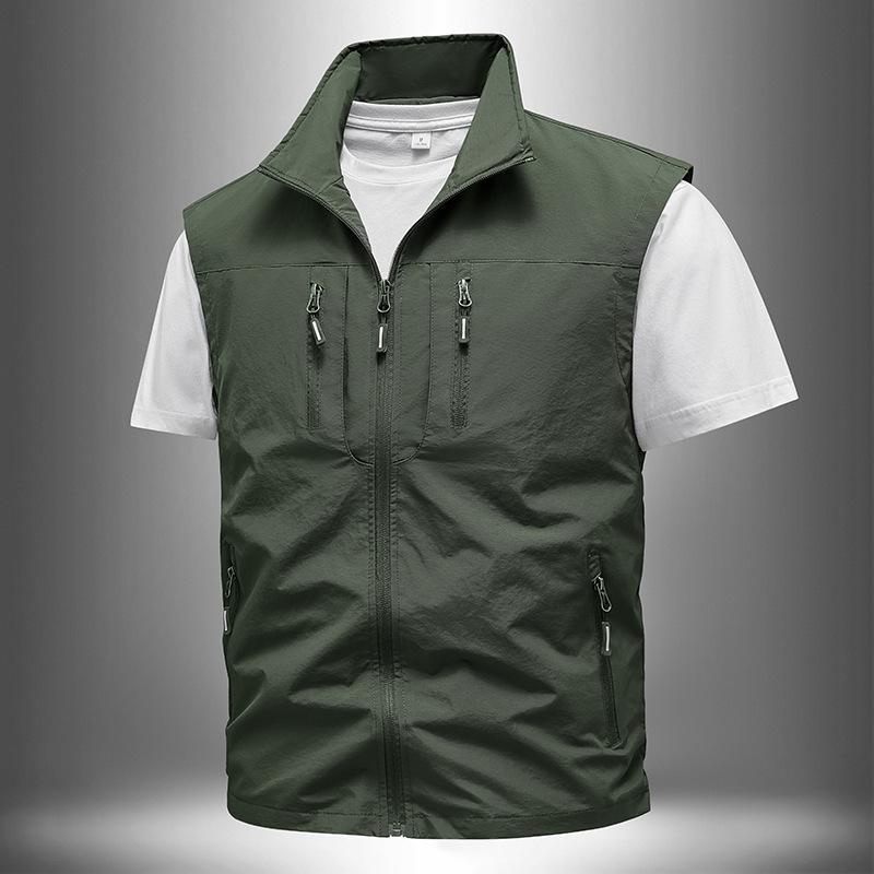 Plus Size Vest for Men's Middle-aged Outdoor Fishing Summer Camisole Casual Thin Workwear Vest