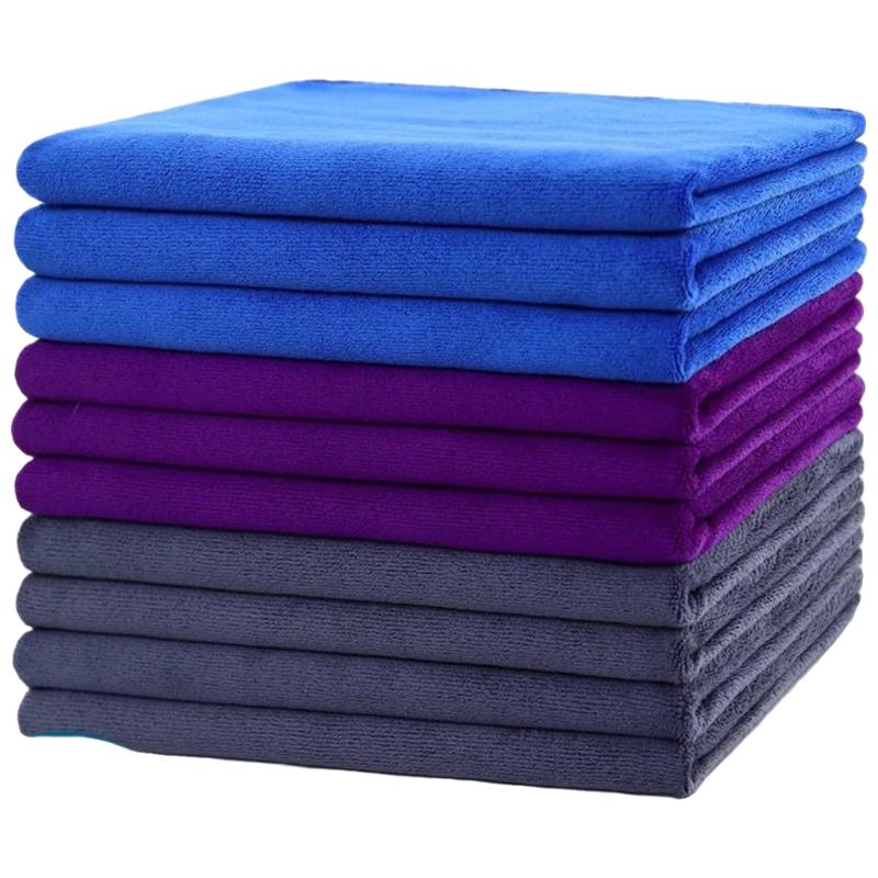Qunrong 30x40cm Thick Absorbent Blue Cleaning Towel (10-Pack)
