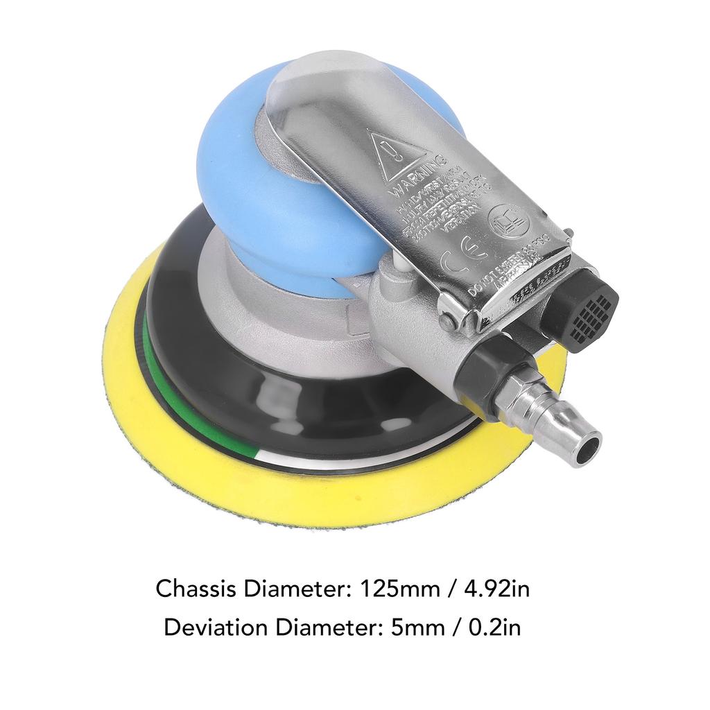 Exzenterschleifer 5 Zoll Pneumatischer Schleifer 12000 U/min Hand-Schleifmaschine für Fahrzeuge Möbel