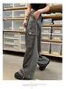 Women's Retro Quick-Dry Cargo Joggers - Summer Ice Silk, Multi-Pocket, Windproof, Wide Leg Hiking Pants
