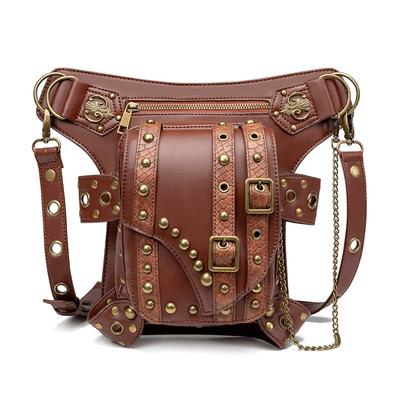 Punk Rock Motorrad Kettentasche, Damen Single-Shoulder Crossbody Bag, Herren Gürteltasche