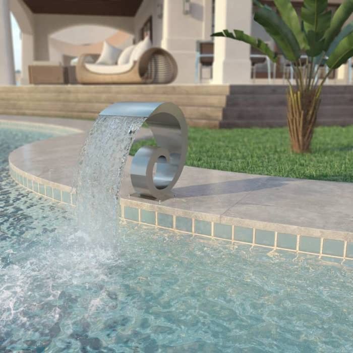 Fontaine d'étang en acier inoxydable - VIDAXL - 50 x 30 x 53 cm - Solaire - Gris - Sculpture/statut
