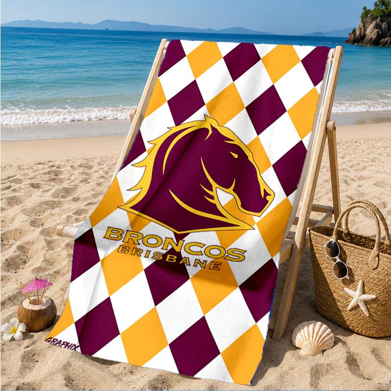 Brisbane Broncos Strandtuch, Schnelltrocknend, Pflegeleicht, Geeignet für Fitness und Strandurlaub, Sport-Essential