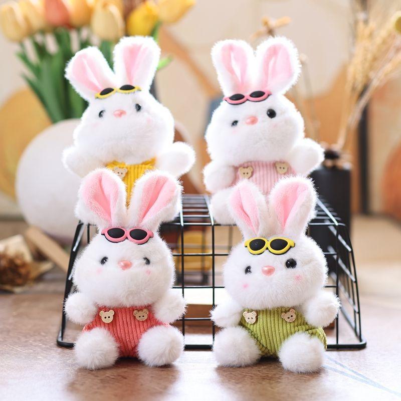 Clothes Bunny Wear Animal Plush Keychain Toy Stuffed Doll Pendants Backpack