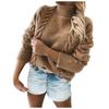 Maglione a maniche lunghe in tinta unita casual alla moda da donna