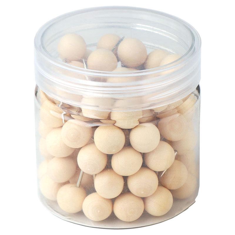 Large-Headed Wooden Decorative Pushpins for Kindergarten Projects and Display Boards