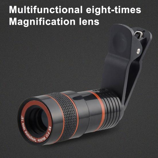 8X Objektiv fotoaparátu telefonu s klipem Lehký Snímání fotografií a videa Mobilní telefon Externí fotoaparát Nástavec objektivu s dlouhým ohniskem Příslušenství k telefonu