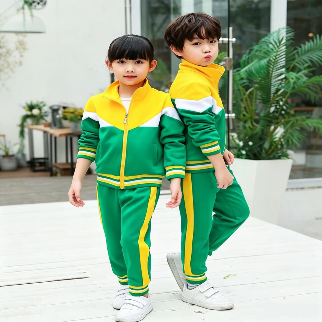 Unisex British Style School Uniform: Spring & Autumn Sports Suit for Children