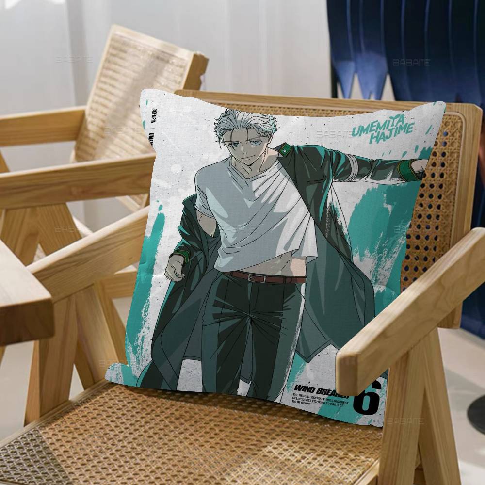 Japanese Anime Wind Breaker Cushion Cover Pillow Cover Decor Pillowcase Printed Cushion Case For Couch