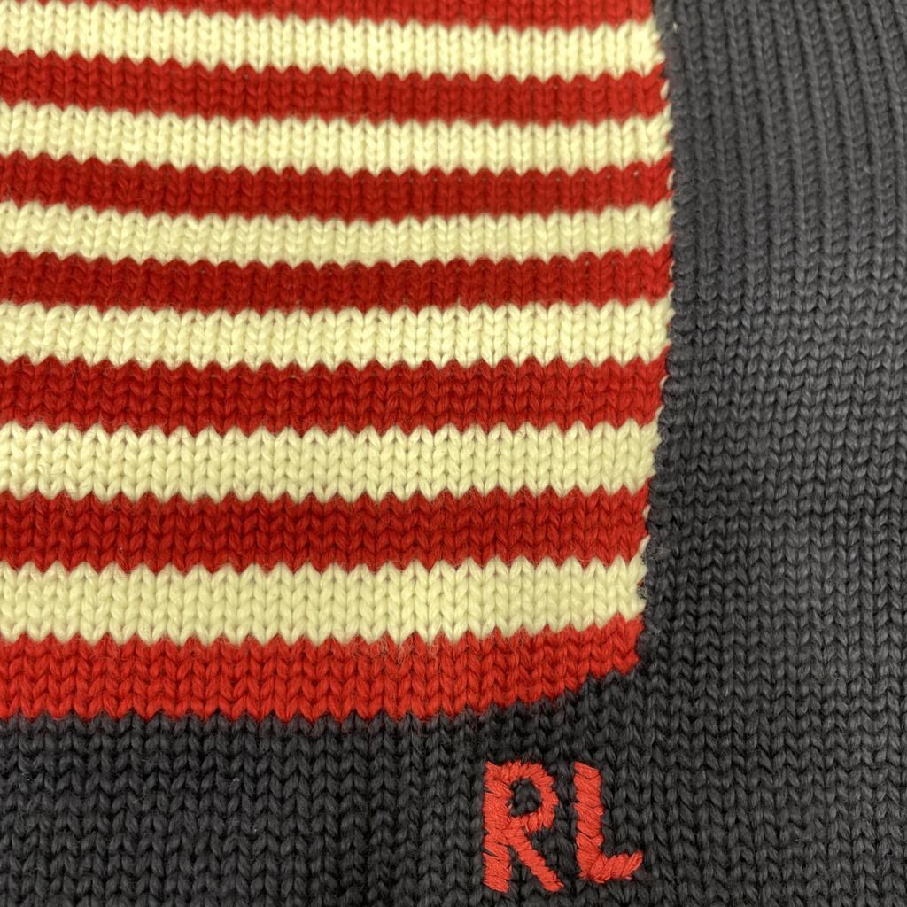 POLO RALPH LAUREN Navy Stars and Stripes Iconic Flag Knit Sweater tops NavyUsed