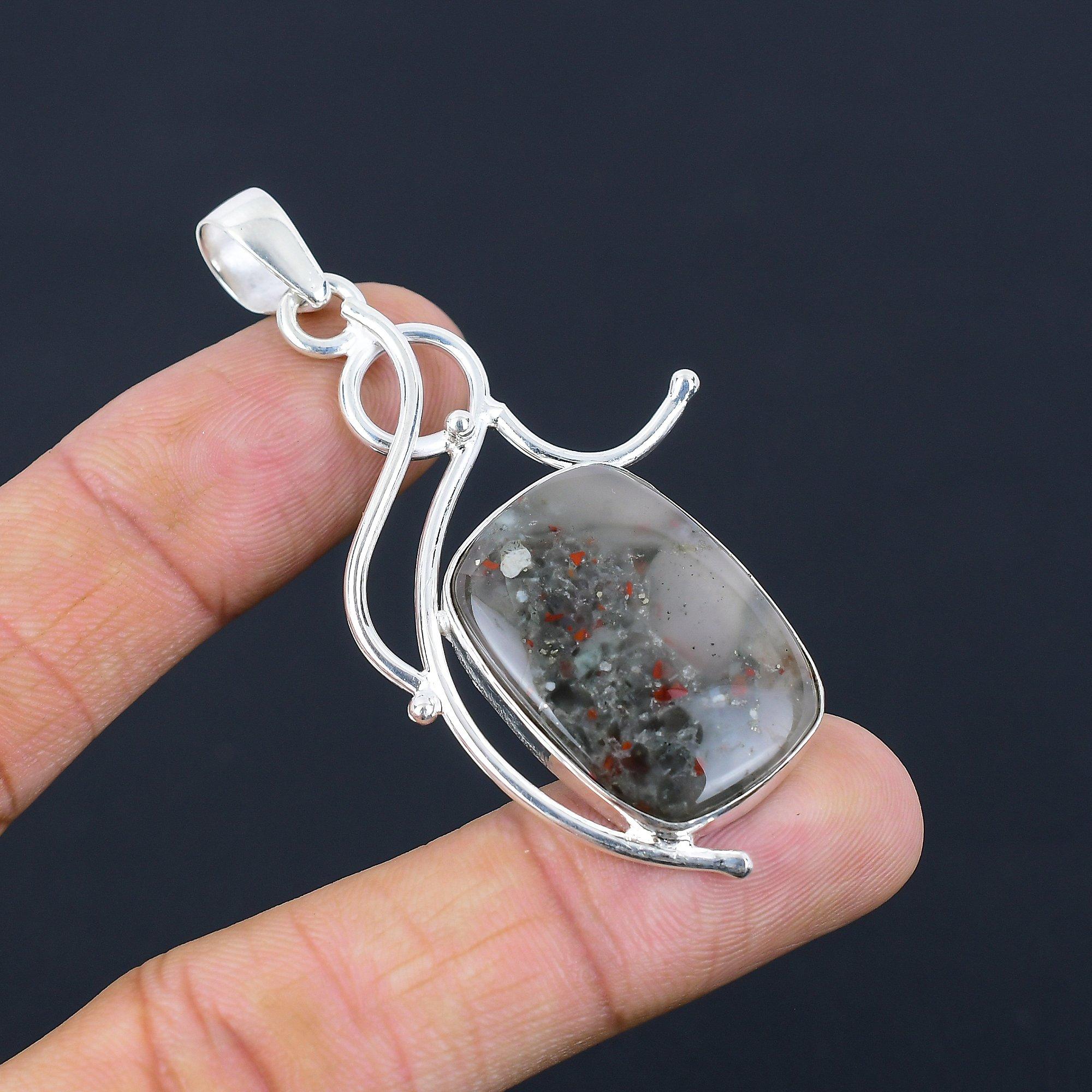 

Daughters Day Sale Sterling Silver Tabu Jasper Stone Mother New Pendant Jewelry