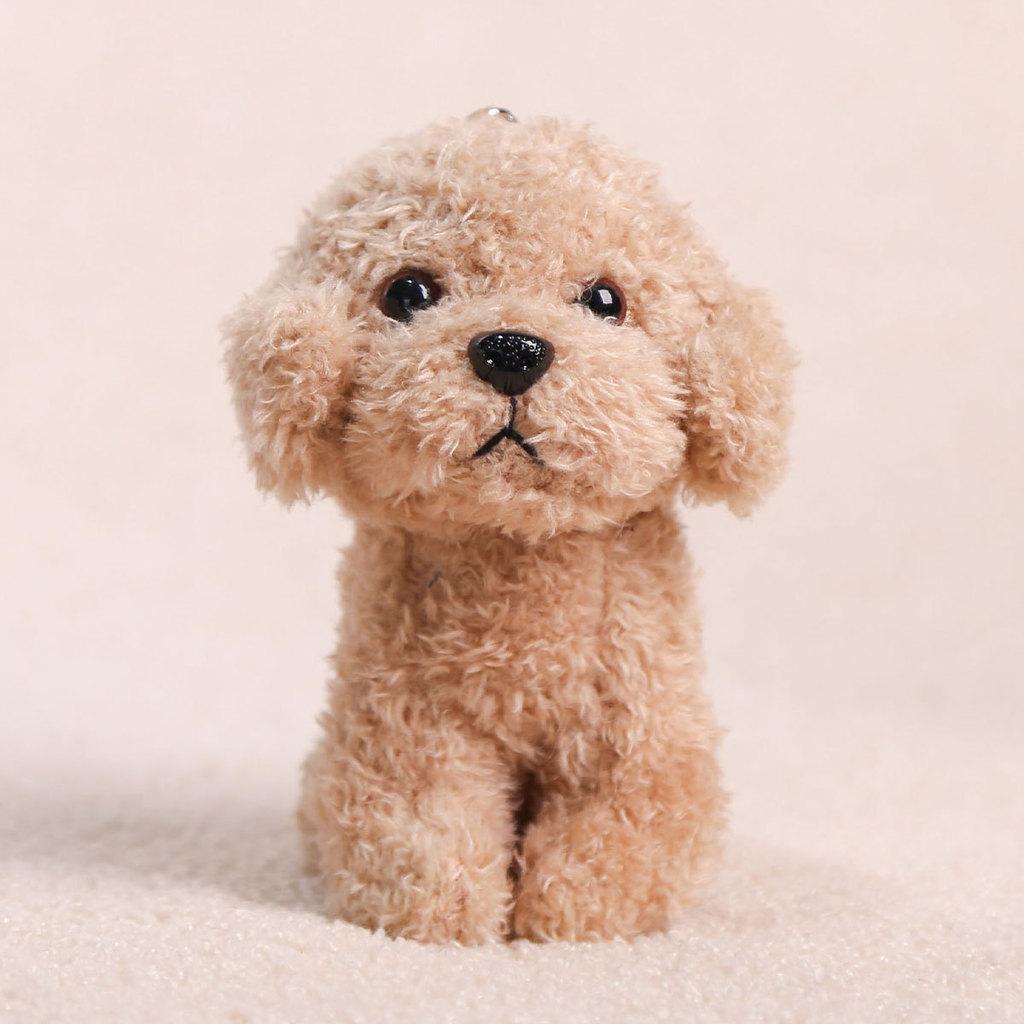 

Teddy Dog Plush Keychain With Pp Cotton Filling For Girls Bag Decor светло-коричневого