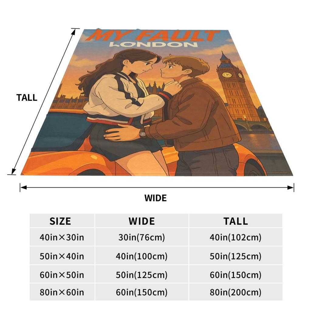 Matthew Broome My Fault London Movie Blanket Soft Warm Flannel Throw Blanket Cover for Bed Living room Picnic Travel Home Sofa