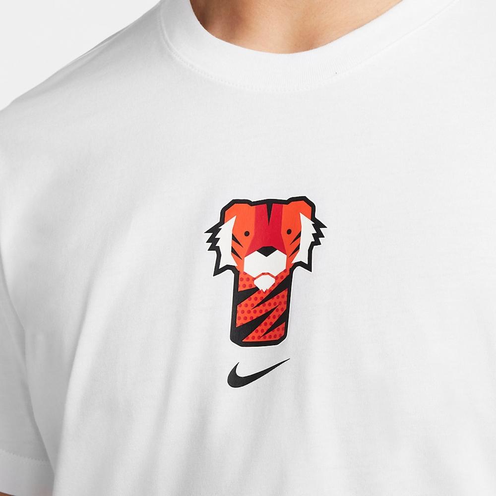 Nike Tiger Woods Frank Cartoon Print Round Neck Short Sleeve T-Shirt Men Tops White DR7722-100