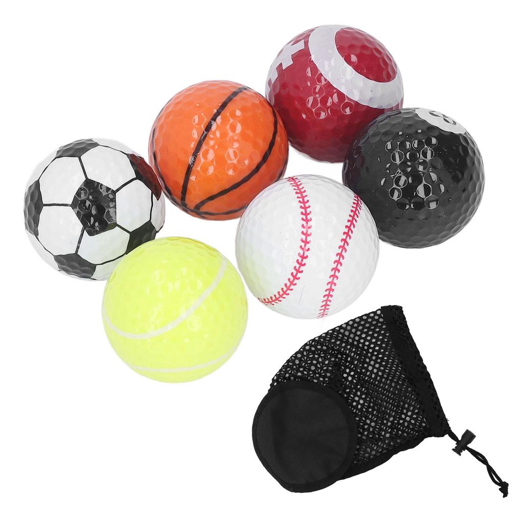 6pcs Golf Sports Training Balls Colorful Golf Practice Ball Gifts Set Various Balls Elements Novelty Golf Ball for Golf