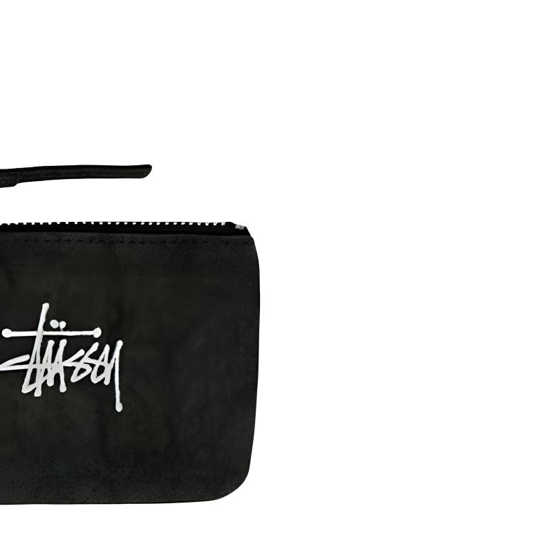 Stussy Classic Logo Canvas Wallet Unisex Wallet Black SUSSG0134256P-1