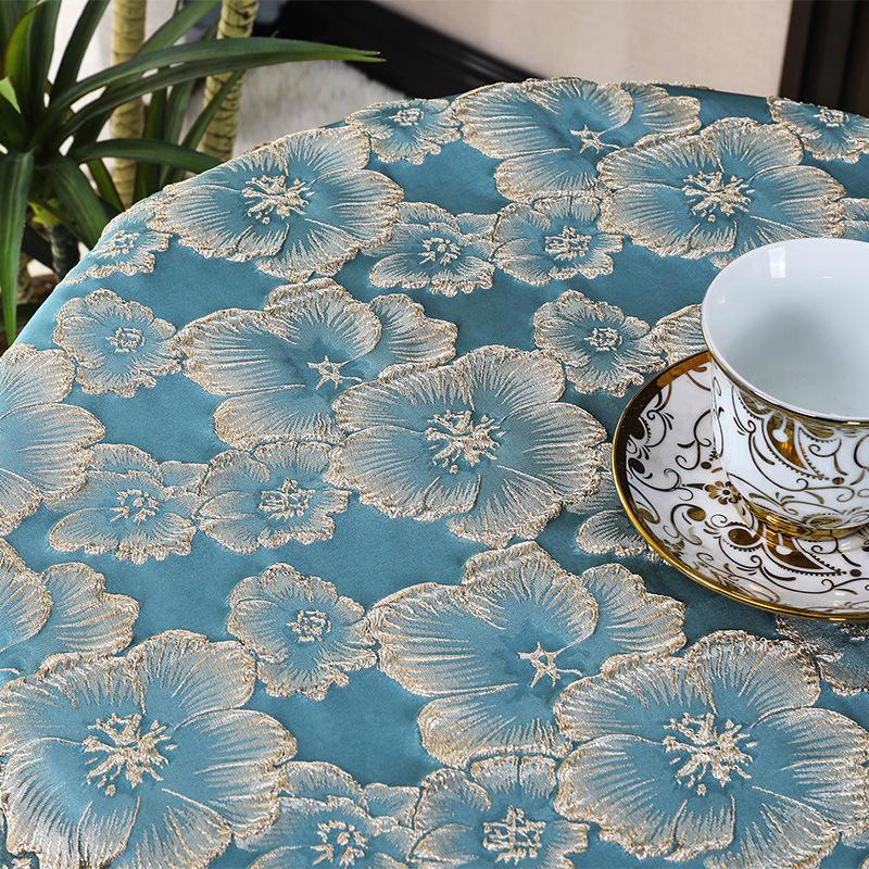 

1 шт. Синяя полиэстеровая скатерть Скатерть с цветочным узором Покрытие для стола для вечеринки, пикника на открытом воздухе и дней рождений, карнавалов, вечеринок 60X60cm синий