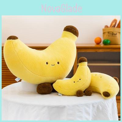 Cute Banana Plush Toy With Short Pile Soft Fabric For Kids Room Decor