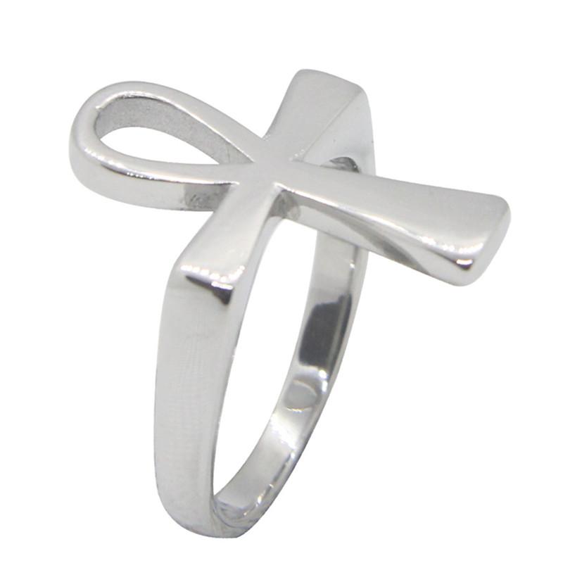 

316L Stainless Steel Fadeless Rustless Jewelry Polishing Cross Careness Unisex Ring 7 серебряный
