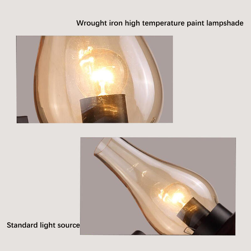 Retro Vintage Oil Industrial Glass Led Lamp Kinkiet Creative Mediterranean Metal Metal Kinkiet Retro Loft Industrial Restaurant Industrial Lighting Ba
