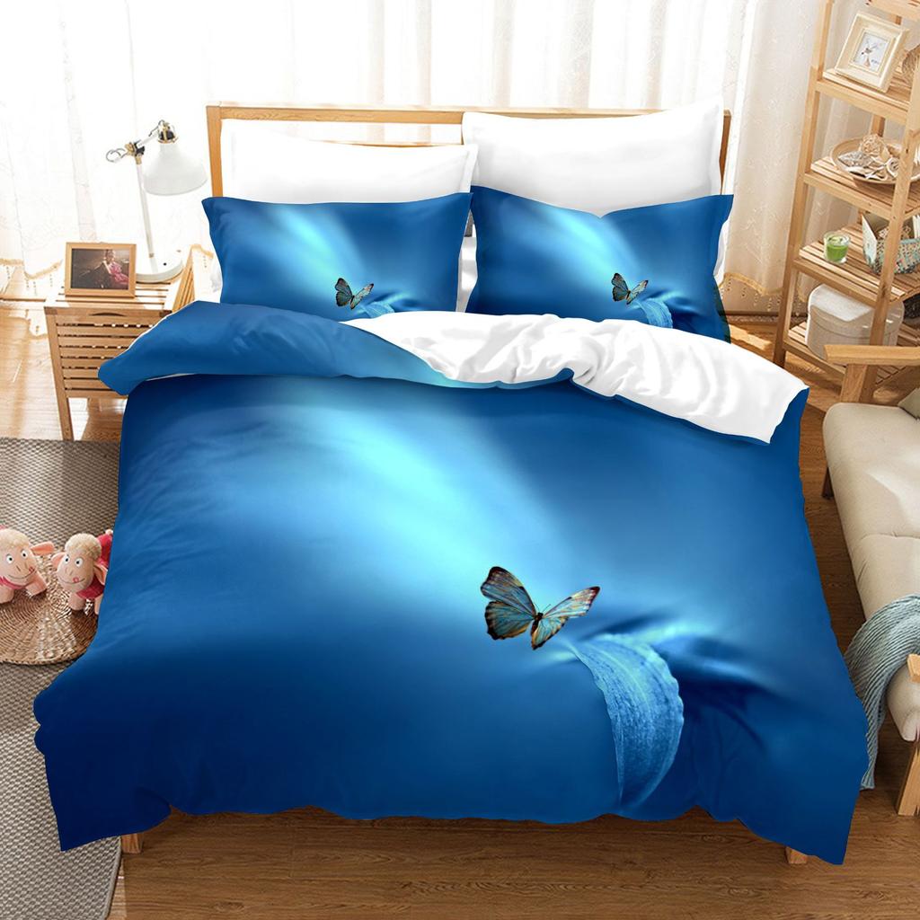 Butterfly 3D Digital Printing Kit Quilt Set Three-Piece Set