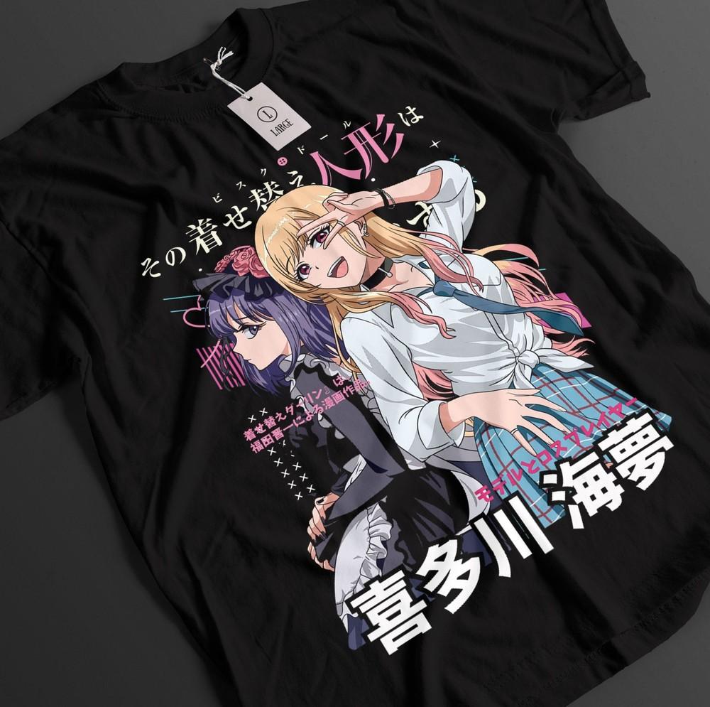 

Моя нарядная кукла Футболка Марин Вайфу Футболка Вакана Годзё Топ Джуджу Аниме Подарок Футболка XL