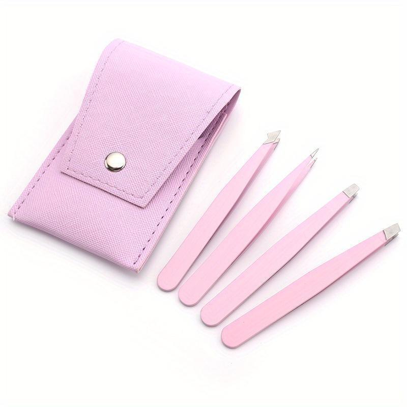 4pcs/1set Stainless Steel Tweezers, Clippers, Plucking and Eyebrow Trimming Beauty Tools, Beauty Tool Set