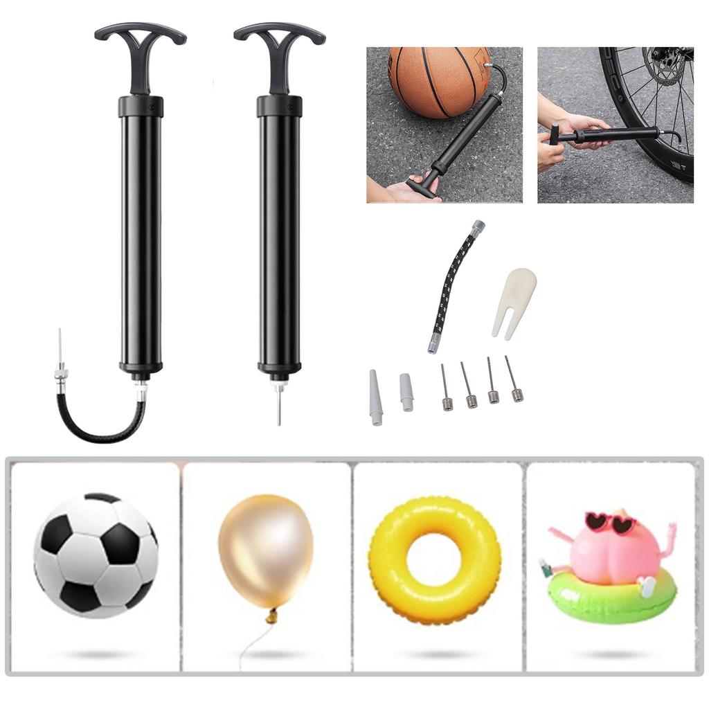 Manual Airs Pump Small Bicycles Inflator with Needle, Nozzle, Hoses Bike Pumps for Volleyballs, Soccer, Basketball