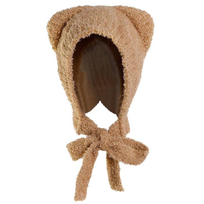 Cartoon Beanie Hat Warm Bucket Hat Cute Ear Protective Cap Cold Weather Bonnet