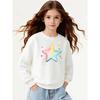 Girls' Crewneck Sweatshirt Colorful Star Pattern Print Design Machine Washable, Spring And Autumn, Sportswear And Casual Wear, Soft And Comfortable