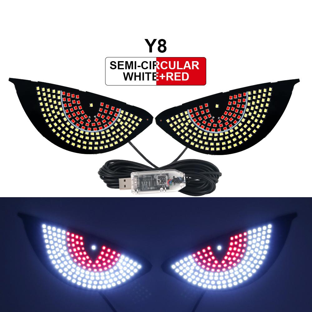 2Pcs Car LED Decorative Light Devil's Eye Strobe USB Red Plug-in Devil Eye Atmosphere Lamp Rear Warning Lamp for Car Windshield