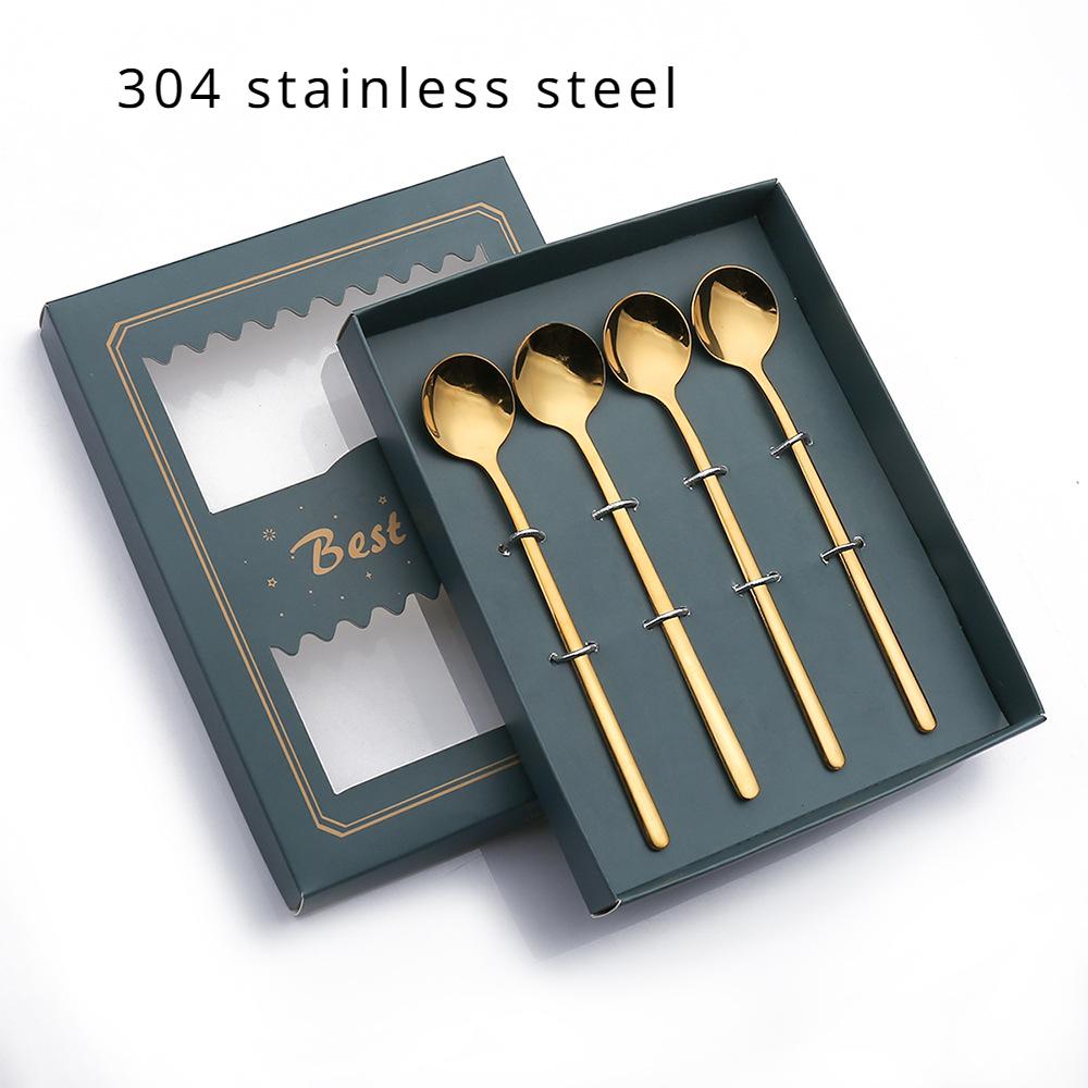 HANYANG Tableware Set Creative Spoon Round Spoon Stirring Spoon Gift Set Ice Spoon Fruit Fork Gift Set