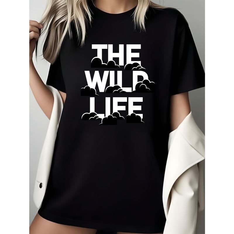 

Short-Sleeve T-Shirt for Women, Casual Loose-Fit Black Top, Essential for Summer Cool Style S чёрный