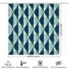 Modern Geometric Blue White Shower Curtain Waterproof Bathroom Decorative Fabric Polyester Bath Sheet Green Blue White Set 180X2