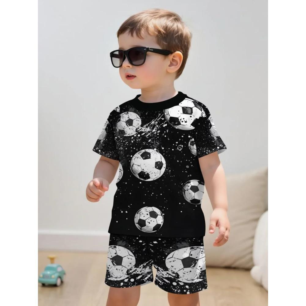Summer Cartoon Creative Fun Pattern Children's Summer Fashion Comfortable Soft Breathable Short Sleeved Two-piece Set