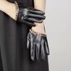 Mănuși Cool din Piele PU cu Jumătate de Palmă Harajuku Dark Lolita Femei Dans Performanță Club de Noapte Punk Goth Lanț Metalic Accesorii Foto