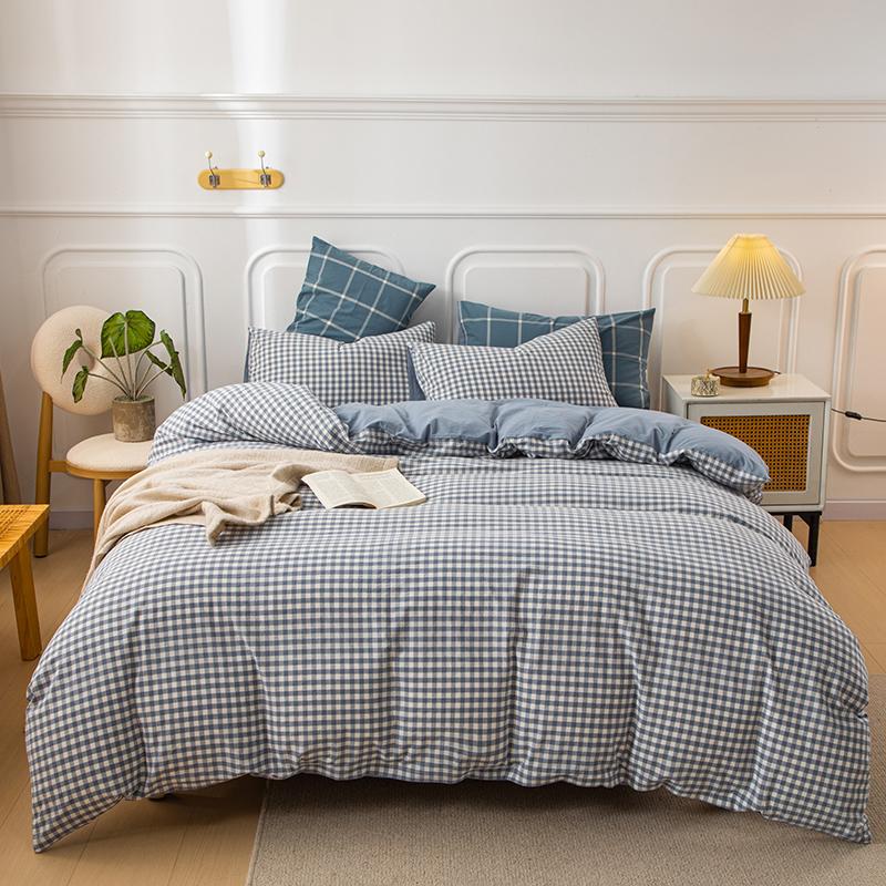 1Pc Pure Cotton Comforter Cover For Double Bed Checkered Duvet Cover Single/Queen/King Housse De Couette Without Pillowcase