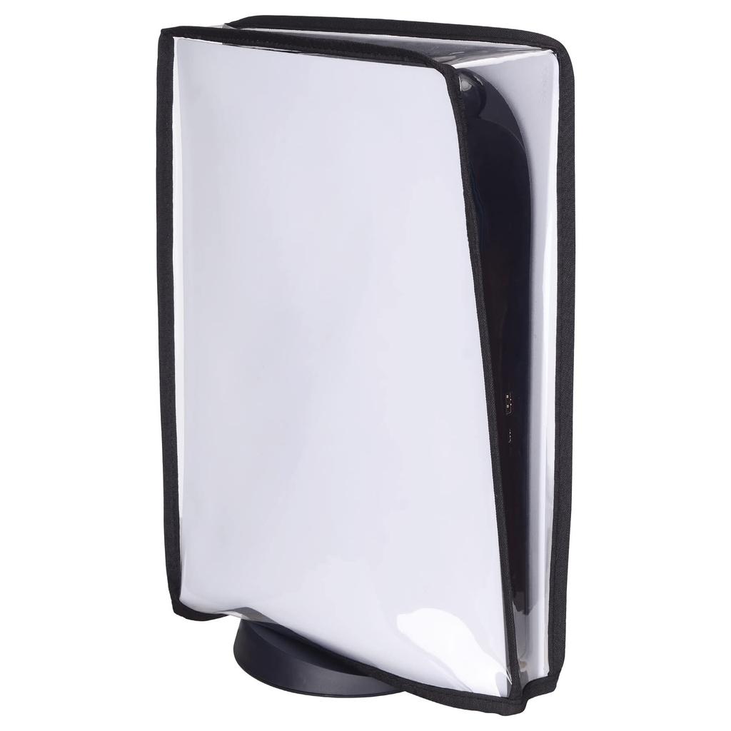 Husa de praf transparentă pentru PlayVital ps5 Husa de praf impermeabilă pentru husa ps5 poate fi aplicată la versiunea digitală și versiunea disc Consolă neagră,