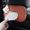 Zipper Car Napkin Holder Bowknot Car Seat Back Organizer New Car Tissue Box  Paper Box