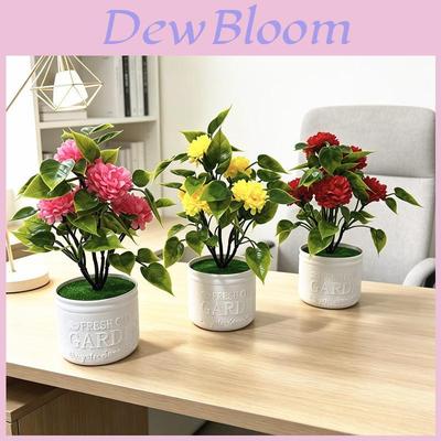 Chrysanthemum Artificial Flower Pot With Plastic And Silk Material For Home Decor And Wedding Use