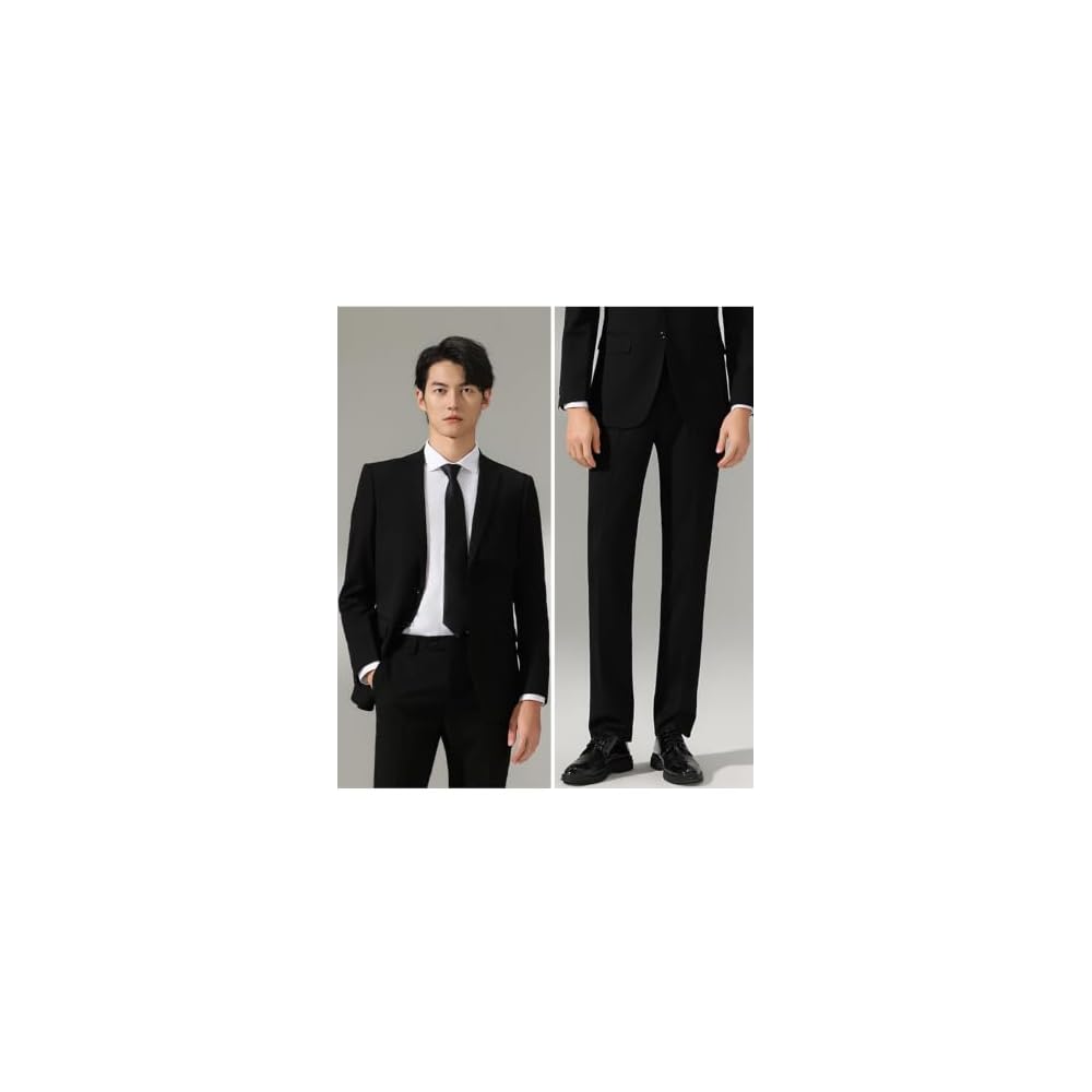 Kira Suit Men's 2-Piece Suit Set: Jacket and Trousers, Plain, 2-Button, Formal Wear, Wedding, Job