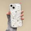 Three-dimensional cream diamond bear is suitable for Apple 15/Huawei mobile phone protective case iphone16pro fashion personality