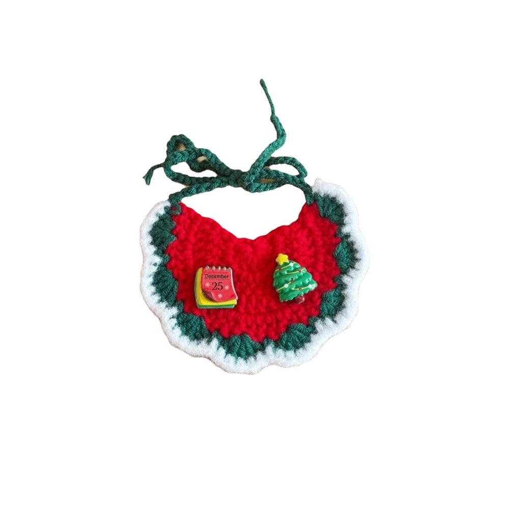 Santa Badge Pet Santa Scarf Crochet Pattern .Knit Kitten Bandana Christmas Cat Bib Cat Lovers